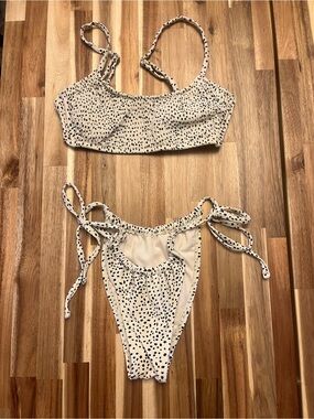 Target cream and black polka dot bikini set